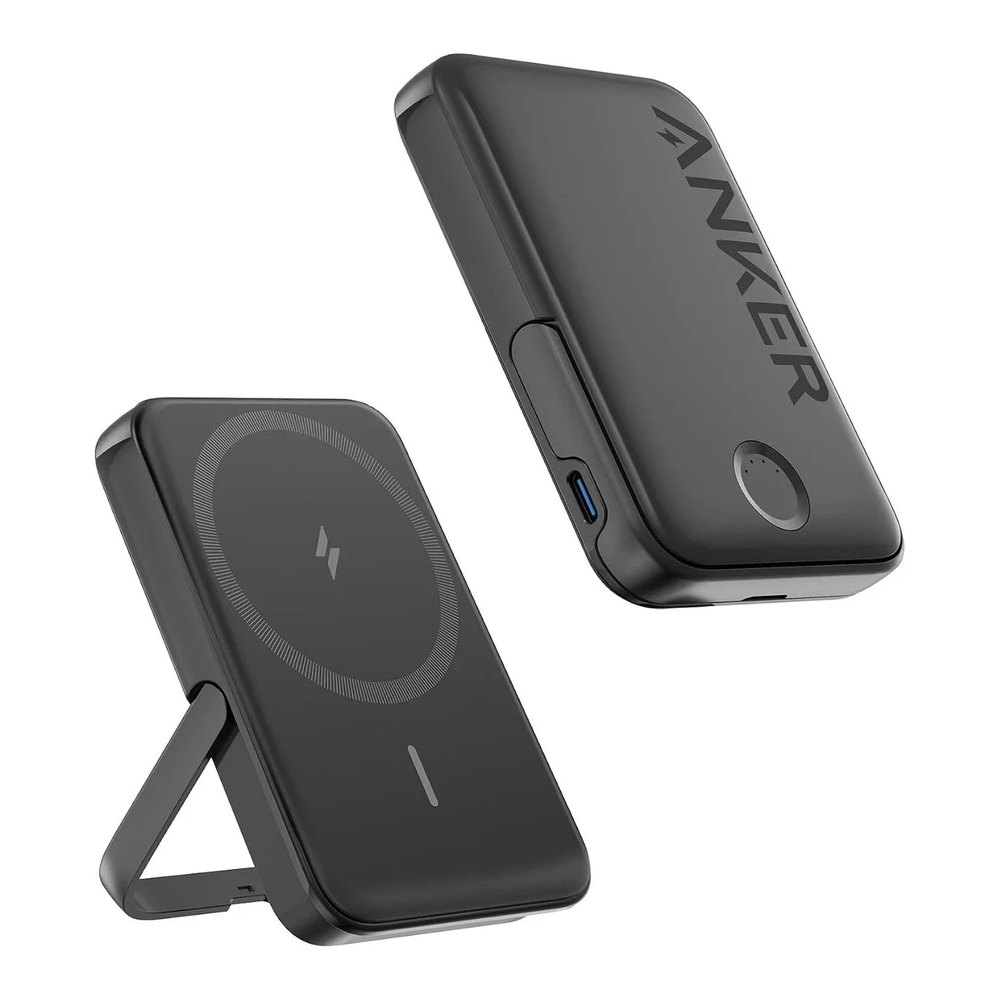 Anker MagGo 5000mAh Magnetic Wireless Power Bank w/Kickstand Black 2-Pack